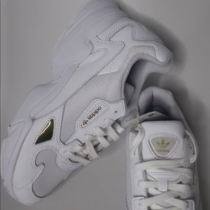 White Adidas Falcon Shoes NEW